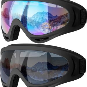 COOLOO Ski Goggles, 2 Pack Snow Goggles