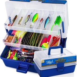 448-Pcs Fishing Lures Kit – Complete 3-Layer Tackle Box Set with Hooks
